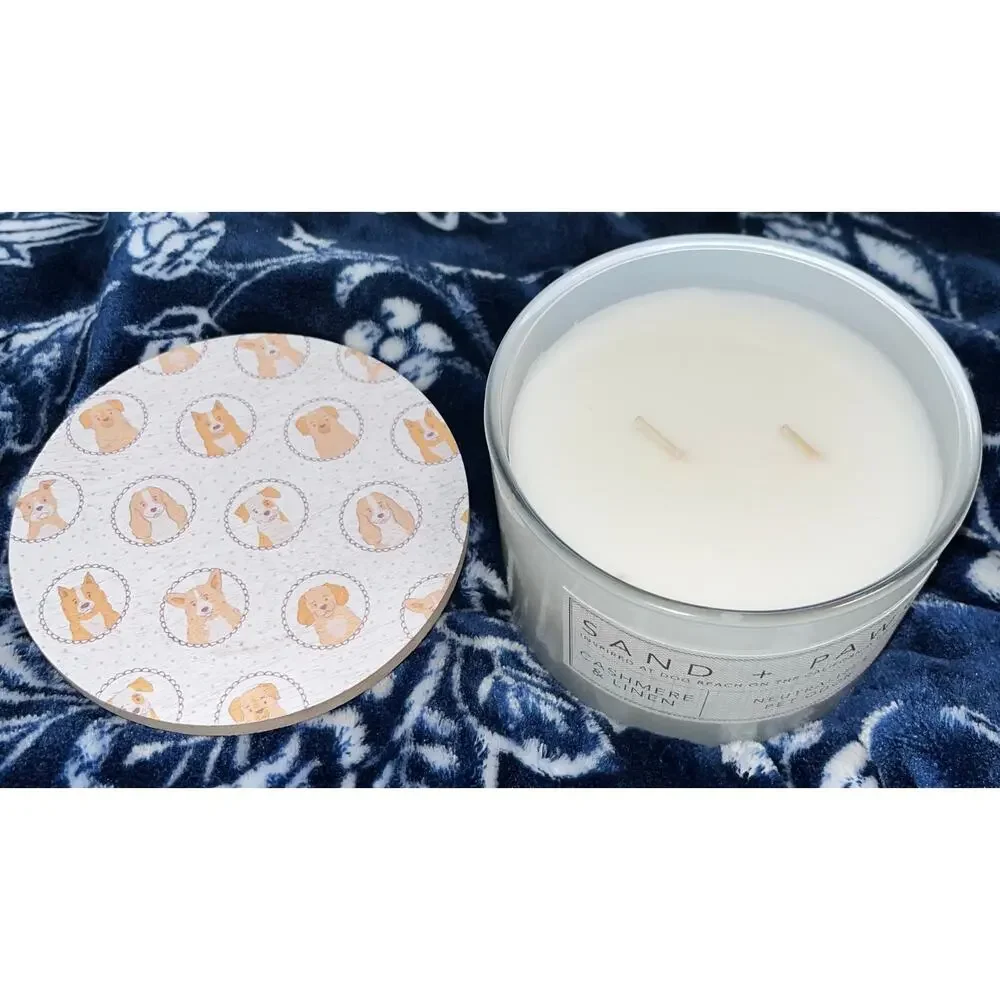 NEW! Sand + Paws Cashmere & Linen 12 oz Scented Candle